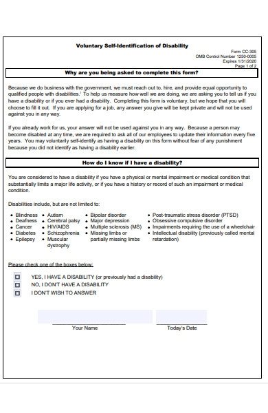 FREE 51+ Disability Forms in PDF